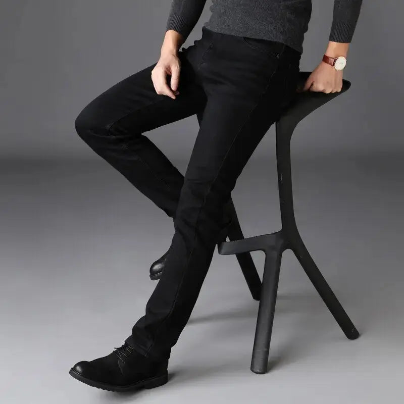 Men's black jeans.